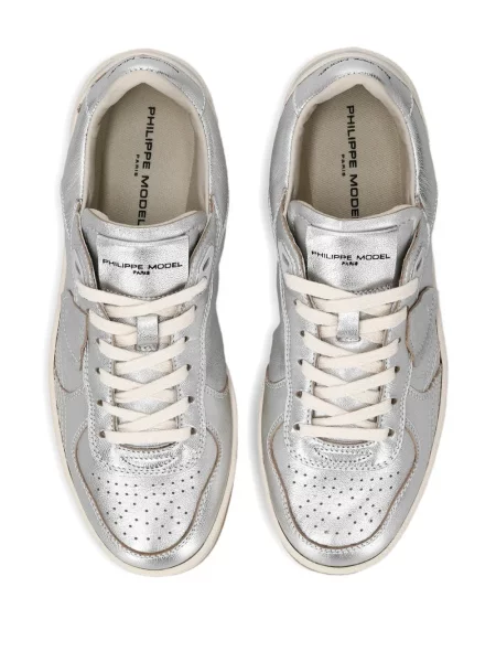 Sneakerși Philippe Model Paris cu perforații argintiu