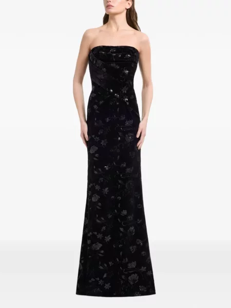 Μάξι φόρεμα Elie Saab στράπλες μαύρο