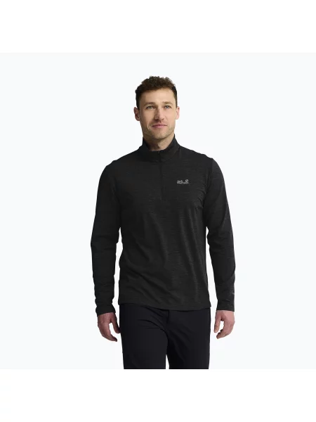 Hanorac din fleece Jack Wolfskin din fleece negru