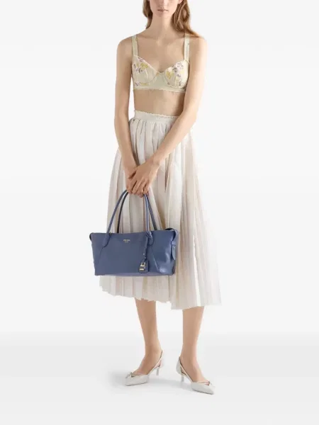 Geantă shopper Prada din piele albastru