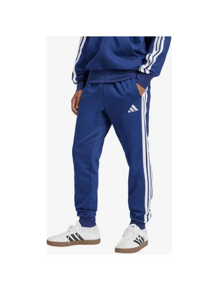 Spodnie długie adidas Essentials Fleece 3 Stripes granatowe XS niebieskie