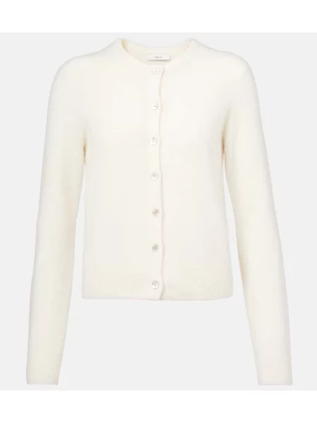 Cardigan Vince de mătase alb