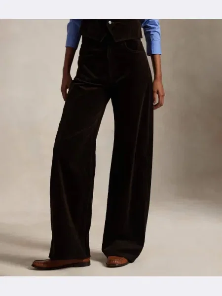 POLO RALPH LAUREN De catifea reiată pantaloni | Relaxed fit maro