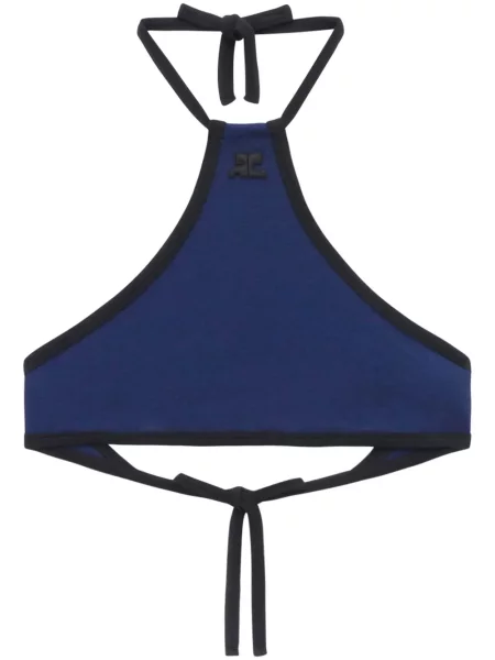 Cropp top Courreges cu gât halter albastru
