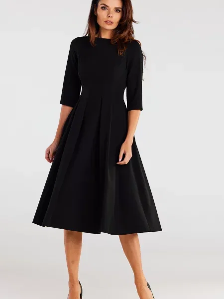 Midi obleka Awama črna
