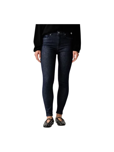 Skinny jeansy skinny Karl Lagerfeld niebieskie