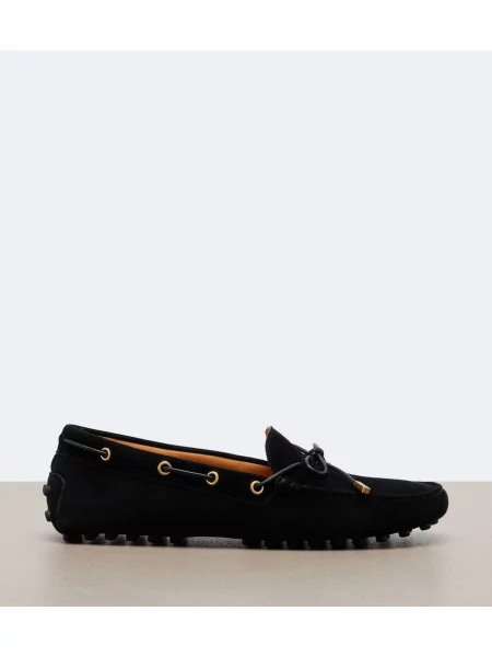 Pantofi loafer Tod's din piele de căprioară negru