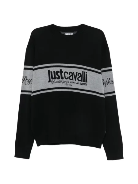 Pulover Just Cavalli cu autograf negru