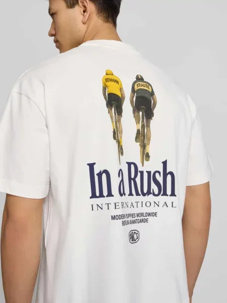 T-shirt z nadrukiem z tyłu model Cyclists Tee' Prohibited biała