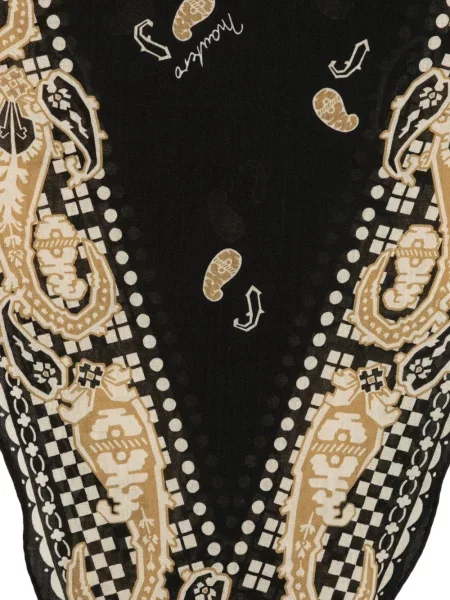 Μεταξωτός κασκόλ Mantero 1902 με σχέδιο paisley μαύρο