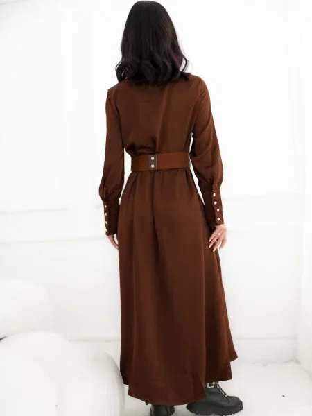 Haljina košulja Italy Moda smeđa