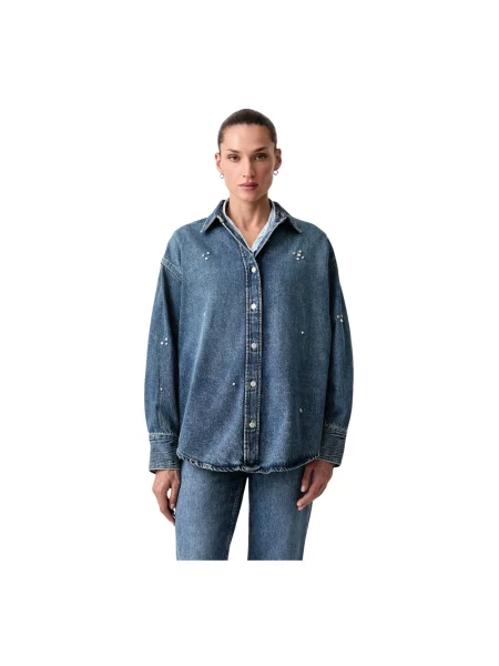 Levi's® Bluzka Jeansowa Jordan Z Nitami I Kamyczkami Ozdobnymi blau niebieska