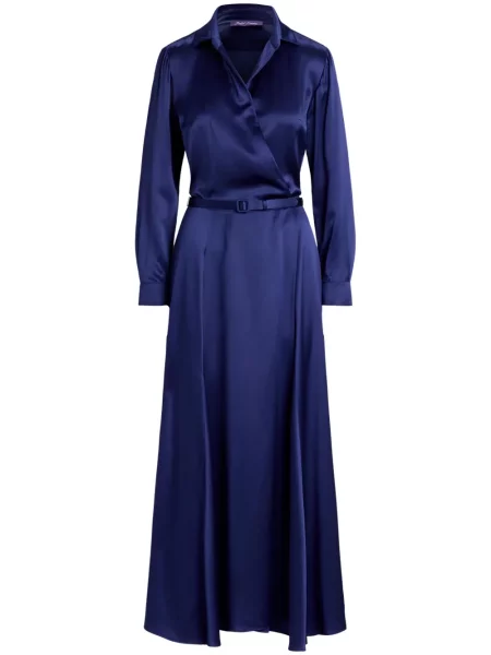 Rochie Ralph Lauren Collection de mătase de costum albastru