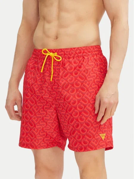 Guess Pantaloni scurți pentru înot roșu
