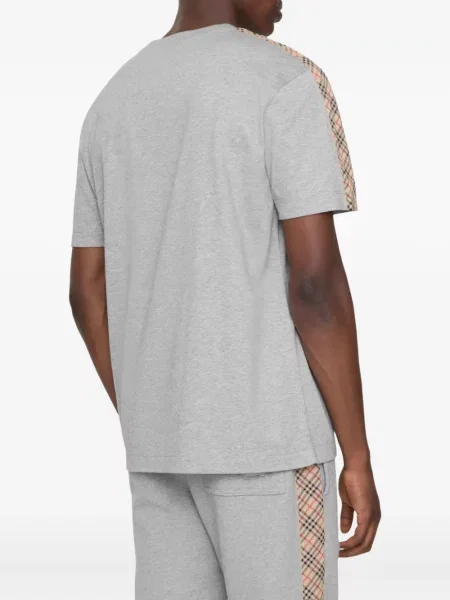 Tricou Burberry în carouri gri