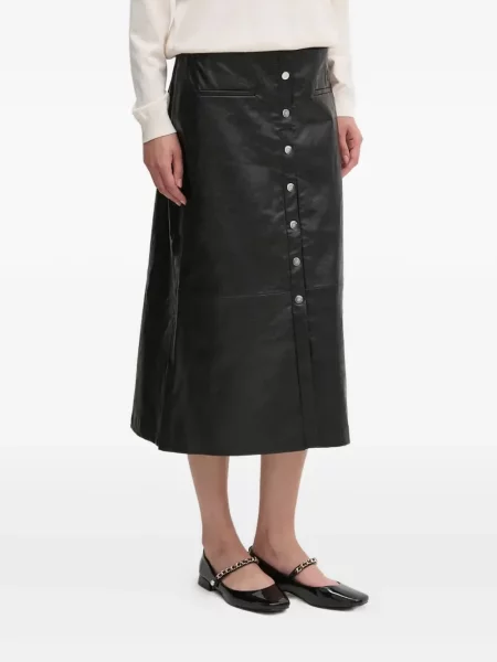 Fustă midi Dkny până la genunchi negru