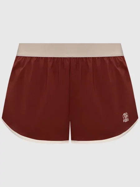 Шорти з вишивкою емблеми Brunello Cucinelli бордові