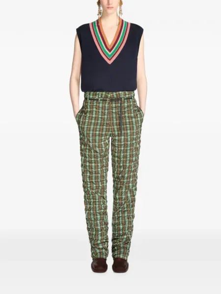 Cu centură pantaloni Dries Van Noten verde