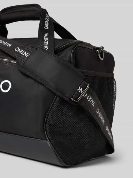Torba weekendowa z nadrukiem z logo Valentino Bags czarna