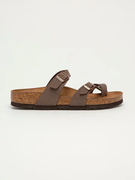 Șlapi Birkenstock din piele maro