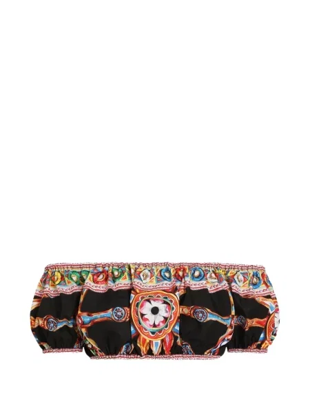 Top Dolce & Gabbana cu imagine din poplin negru