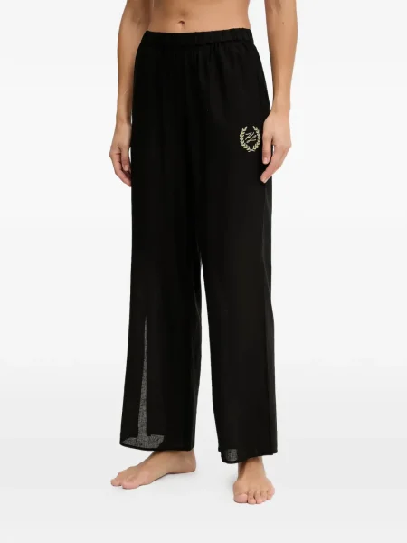 Haftowane spodnie Karl Lagerfeld czarne