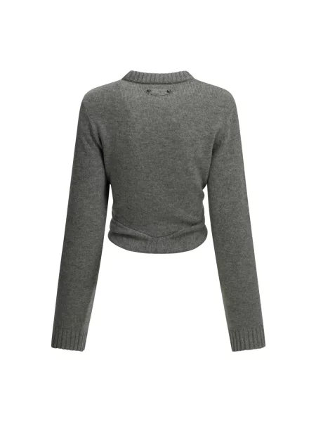 Krótki sweter Balenciaga wełniany szary