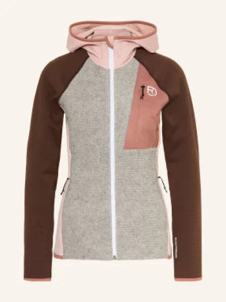 Ortovox Fleecová Mikina Fleece Gp Classic Knit S Merino Vlnou / tmavě hnědá / růžová šedá