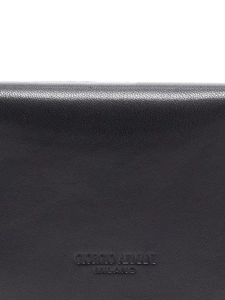 Kožená peněženka Giorgio Armani s autogramem černá