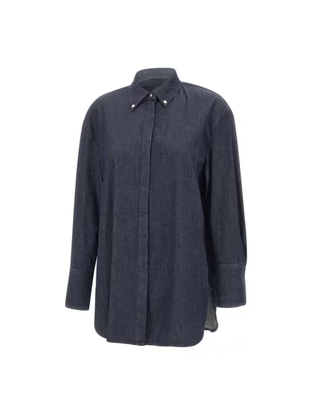 Lniana koszula Elena Miro' niebieska