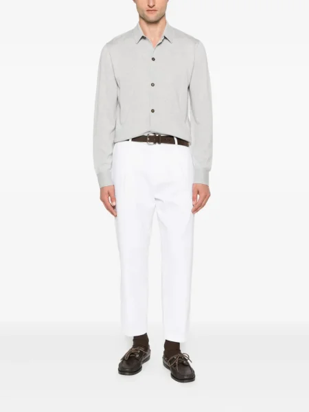 Pantaloni Eleventy plisate alb