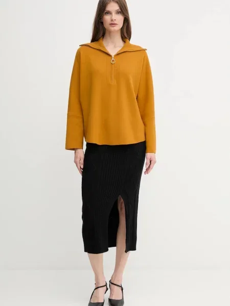 Спідниця Dkny midi пряма бордовий