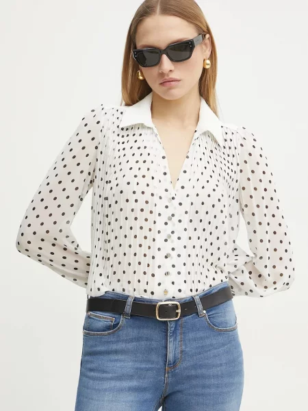 Риза Morgan CPOIS дамска със стандартна кройка с класическа яка CPOIS бяло