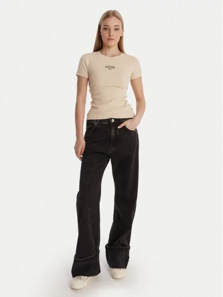Guess Jeans Marškinėliai smėlio