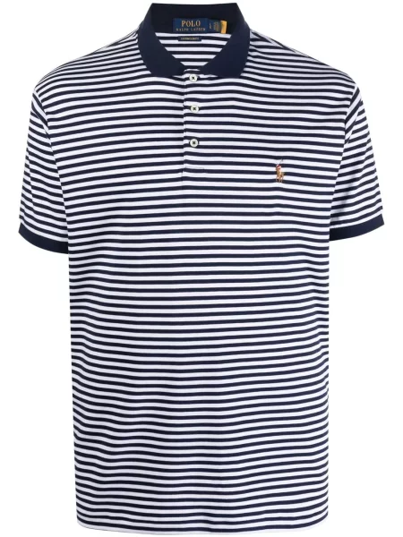 Vunene prugaste čarape Polo Ralph Lauren s vezom ružičasta