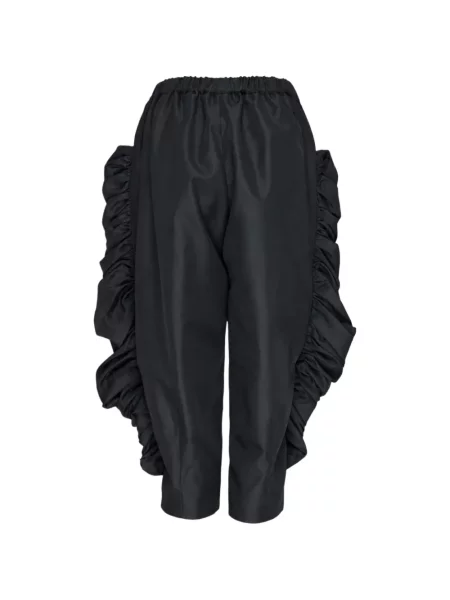 Тесни подрязан панталон Comme Des Garçons с волани черно