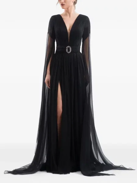 Rochie maxi Imroska cu cataramă negru