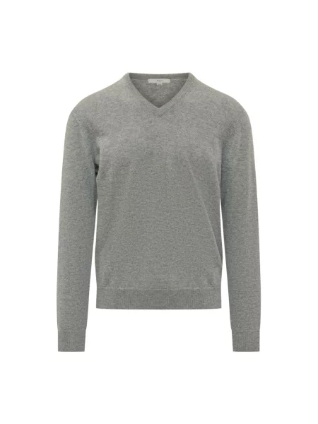 Sweter Malo z dekoltem w serek szary