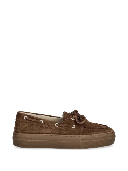 Pantofi loafer Copenhagen cu șireturi cu platformă din dantelă maro