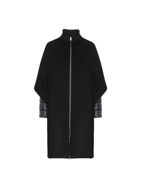 Kurtka puchowa Herno wełniana z kapturem czarna