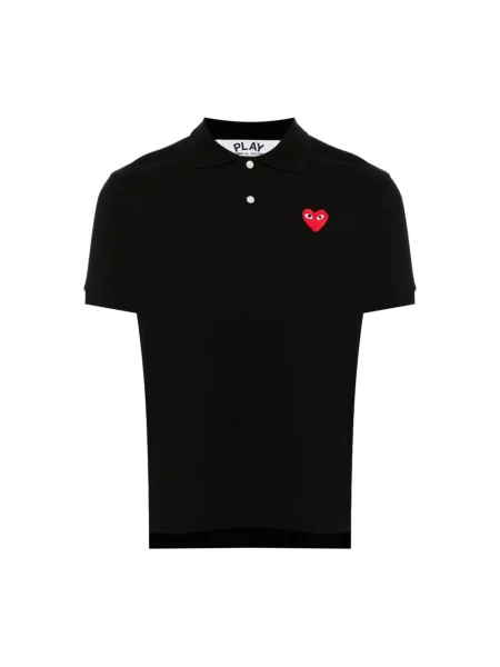 Koszulka polo Comme Des Garcons Play w serca z logo czarna
