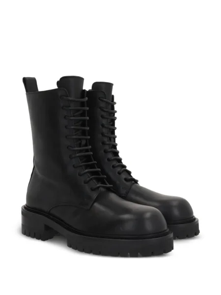 Botine Ann Demeulemeester cu șireturi din dantelă negru