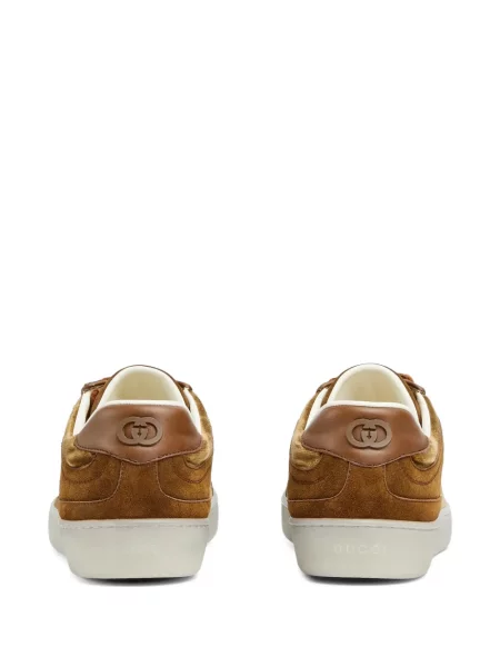 Sneakerși Gucci de catifea maro