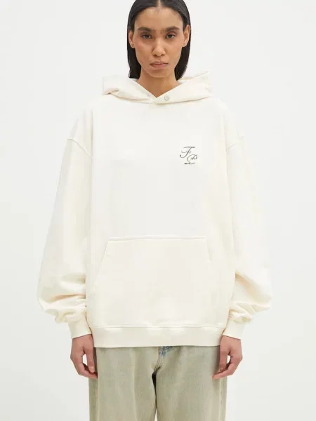 Mikina Filling Pieces s kapucí s potiskem béžová