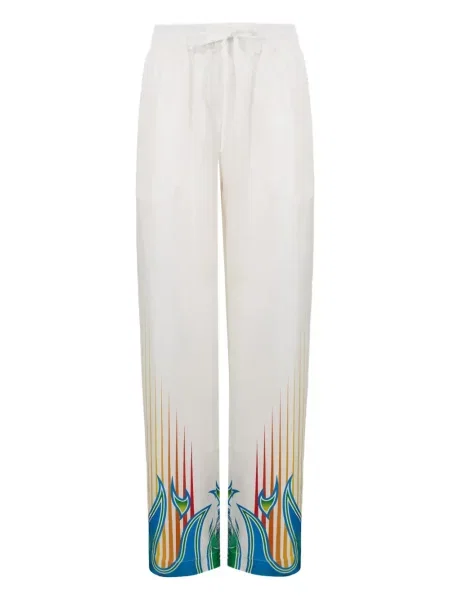 Панталон Casablanca с принт кепър бяло