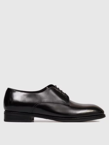 Шкіряні глянцеві дербі Santoni чорні