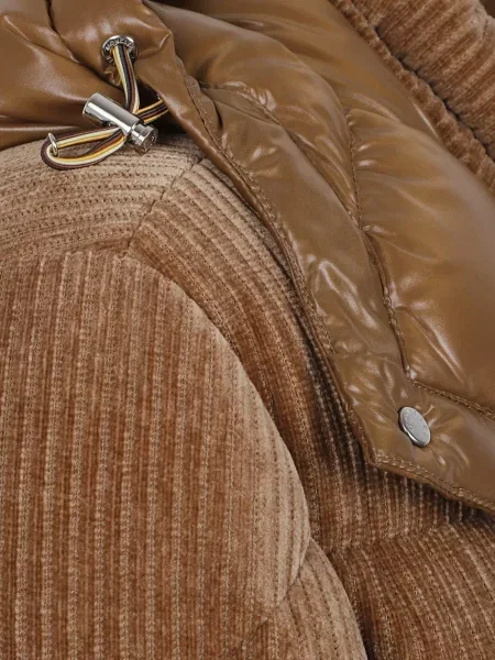 Geacă Moncler de catifea cord maro