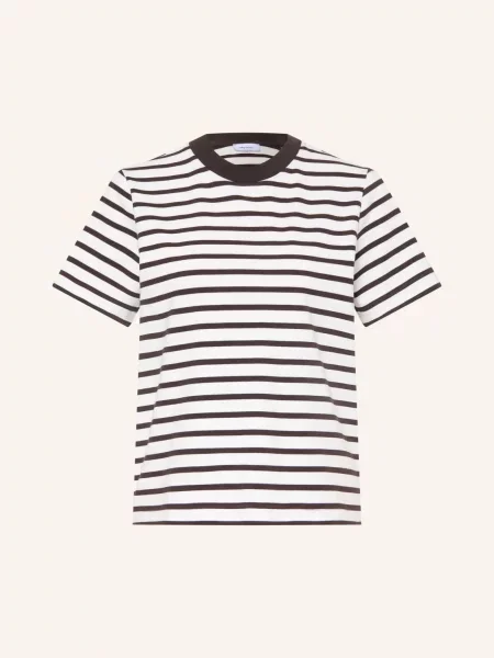 Darling Harbour Tričko darkbrown /offwhite