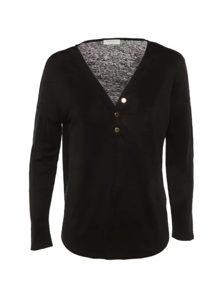 Lung tricou Sandro tricotate negru