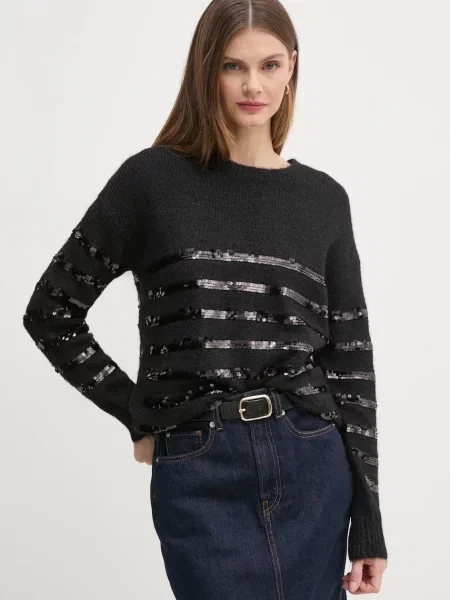 Пуловер Pepe Jeans NINA дамски от лека материя черно
